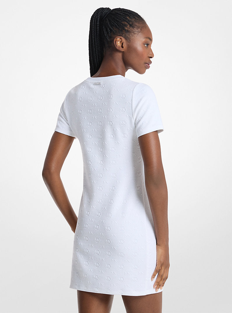 Michael Kors Logo Jacquard Dress-WHITE