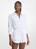 Michael Kors Logo Jacquard Romper-WHITE