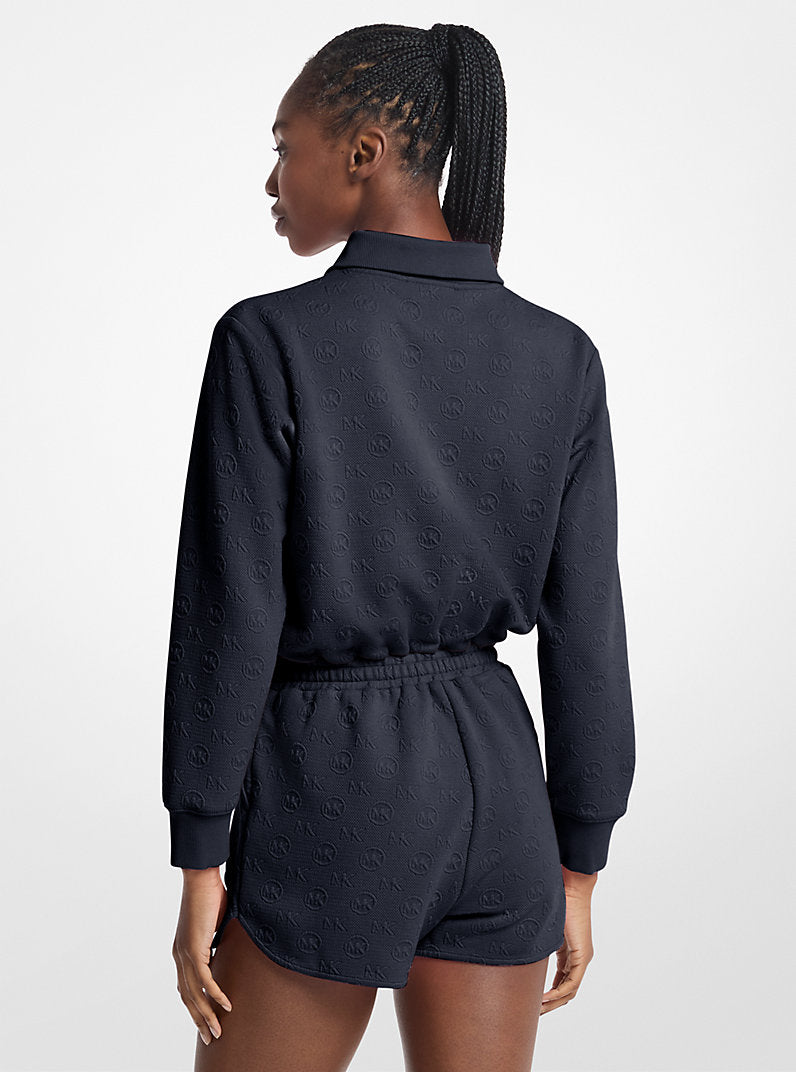 Michael Kors Logo Jacquard Romper-MIDNIGHTBLUE