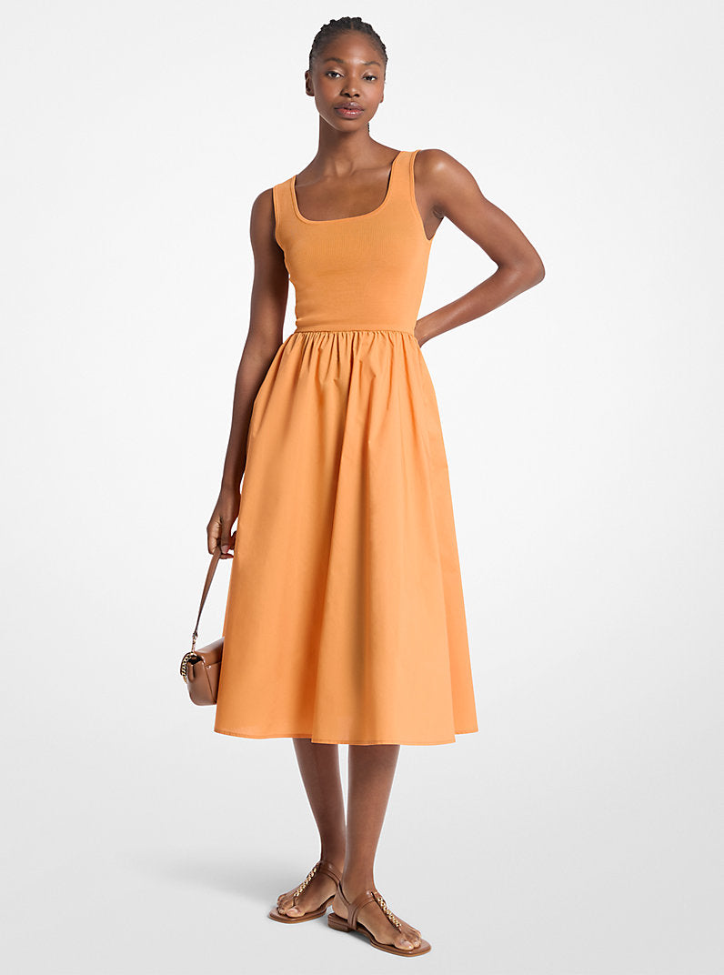 Michael Kors Viscose Blend Midi Dress-RADIANT ORANGE