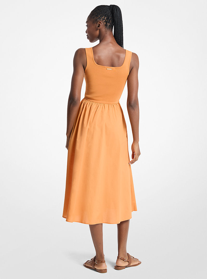 Michael Kors Viscose Blend Midi Dress-RADIANT ORANGE
