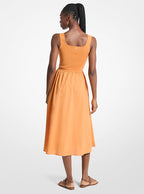 Michael Kors Viscose Blend Midi Dress-RADIANT ORANGE