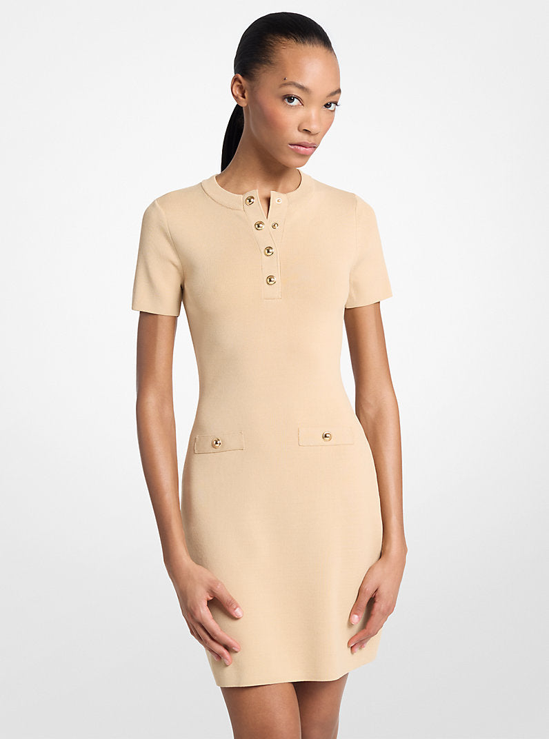 Michael Kors Viscose Blend Mini Dress-BUFF