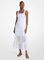 Michael Kors Lace Tiered Dress-WHITE