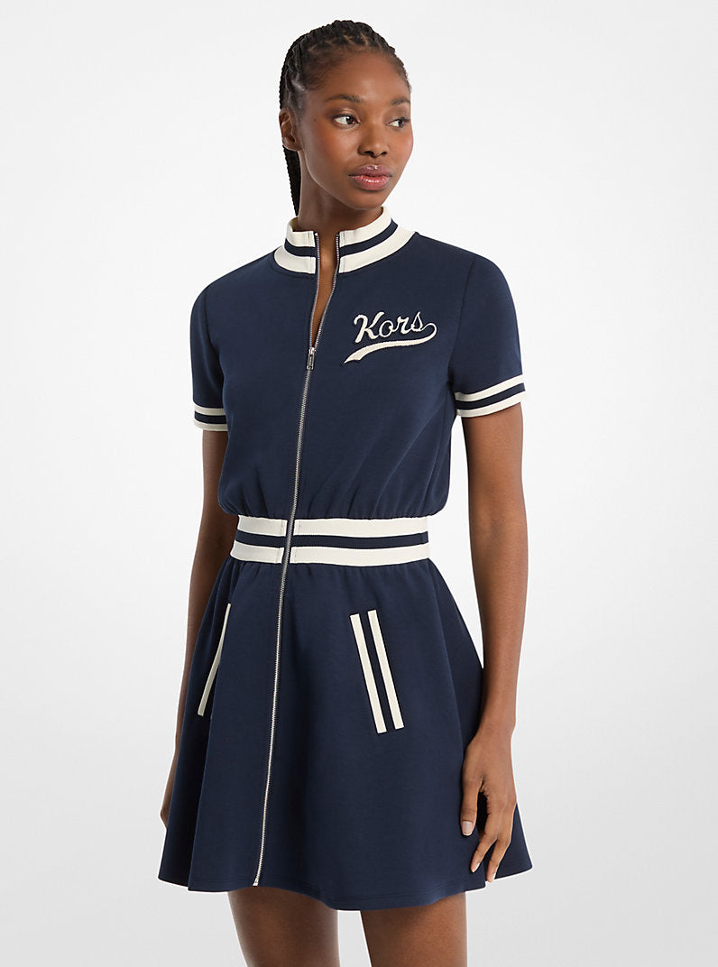 Michael Kors Cotton Blend Zip-Up Mini Dress