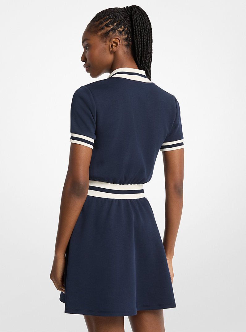 Michael Kors Cotton Blend Zip-Up Mini Dress