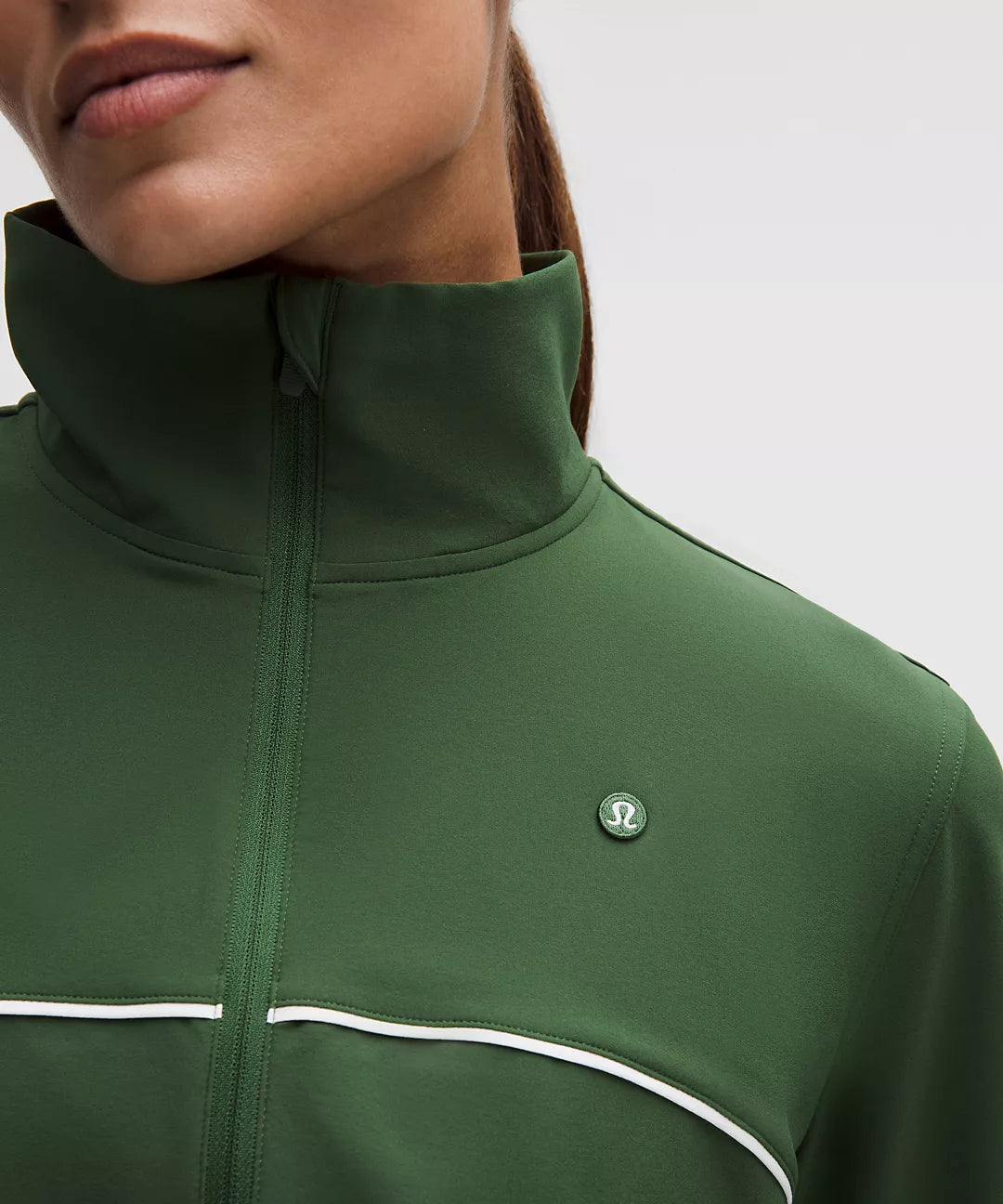 Lululemon Court Rival Tennis Track Jacket-Ivy Grove/White