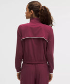 Lululemon Court Rival Tennis Track Jacket-Burgundy Bay/White
