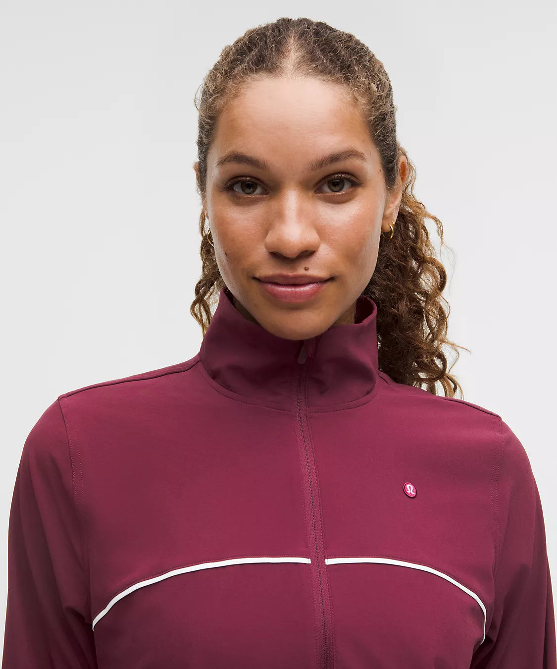 Lululemon Court Rival Tennis Track Jacket-Burgundy Bay/White