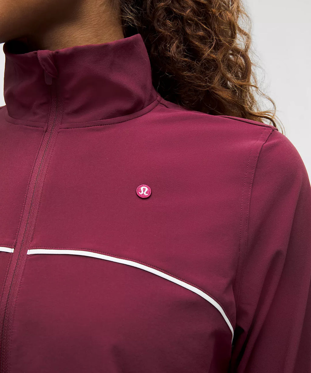 Lululemon Court Rival Tennis Track Jacket-Burgundy Bay/White