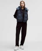 Lululemon Wunder Puff 600-Down-Fill Cropped Vest-True Navy