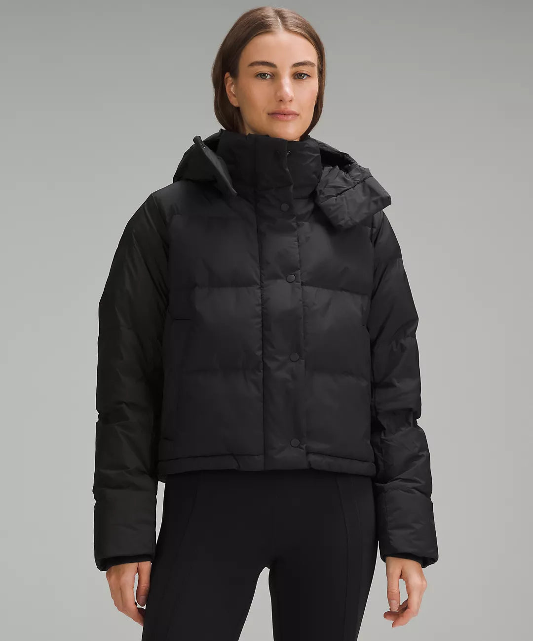 Lululemon Wunder Puff 600-Down-Fill Cropped Jacket-Black