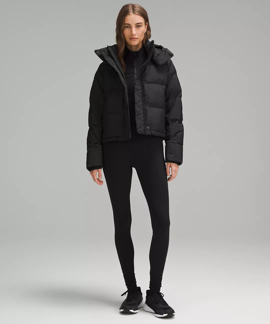 Lululemon Wunder Puff 600-Down-Fill Cropped Jacket-Black