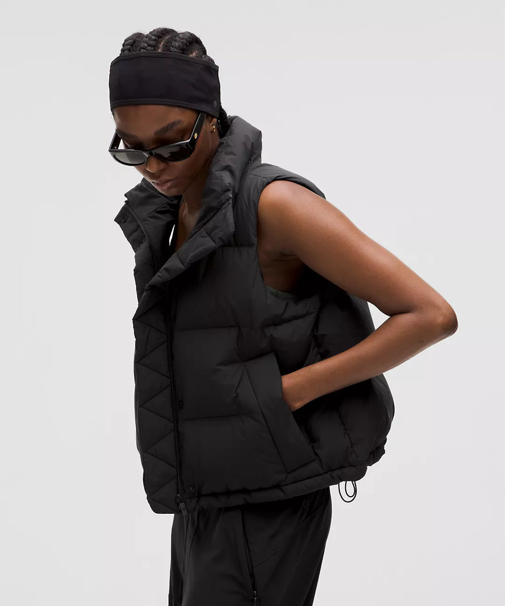 Lululemon Wunder Puff 600-Down-Fill Cropped Vest-Black