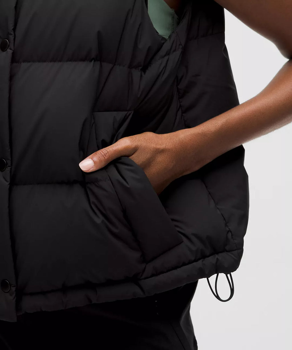 Lululemon Wunder Puff 600-Down-Fill Cropped Vest-Black