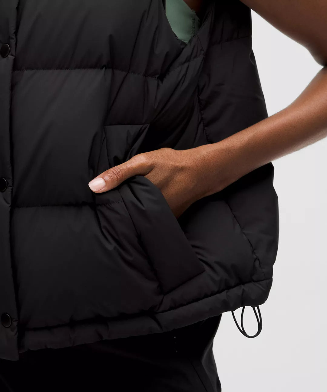 Lululemon Wunder Puff 600-Down-Fill Cropped Vest-Black