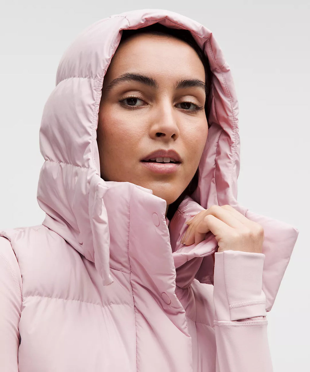 Lululemon Wunder Puff 600-Down-Fill Cropped Vest-Porcelain Pink