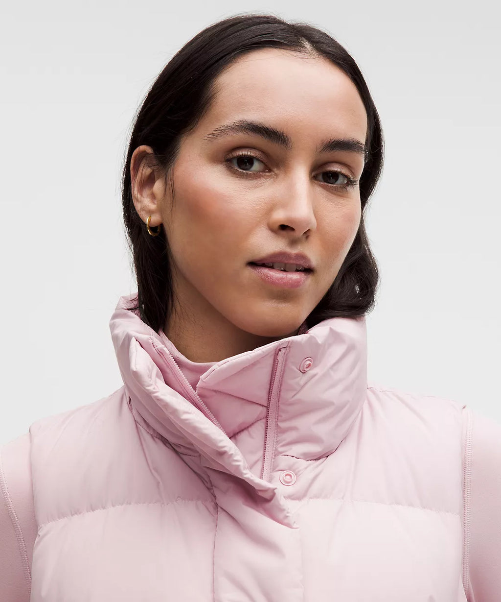 Lululemon Wunder Puff 600-Down-Fill Cropped Vest-Porcelain Pink