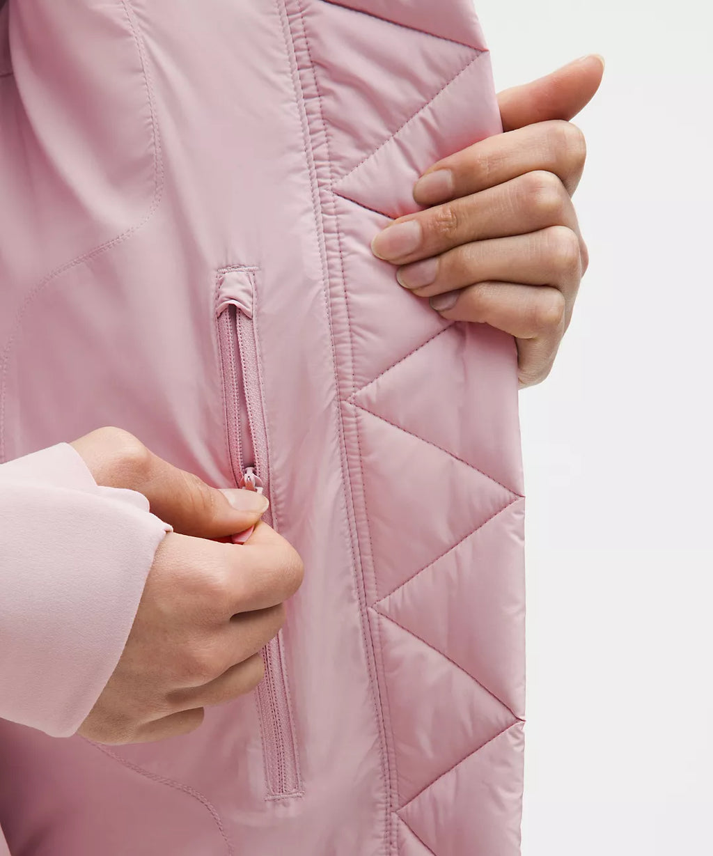 Lululemon Wunder Puff 600-Down-Fill Cropped Vest-Porcelain Pink