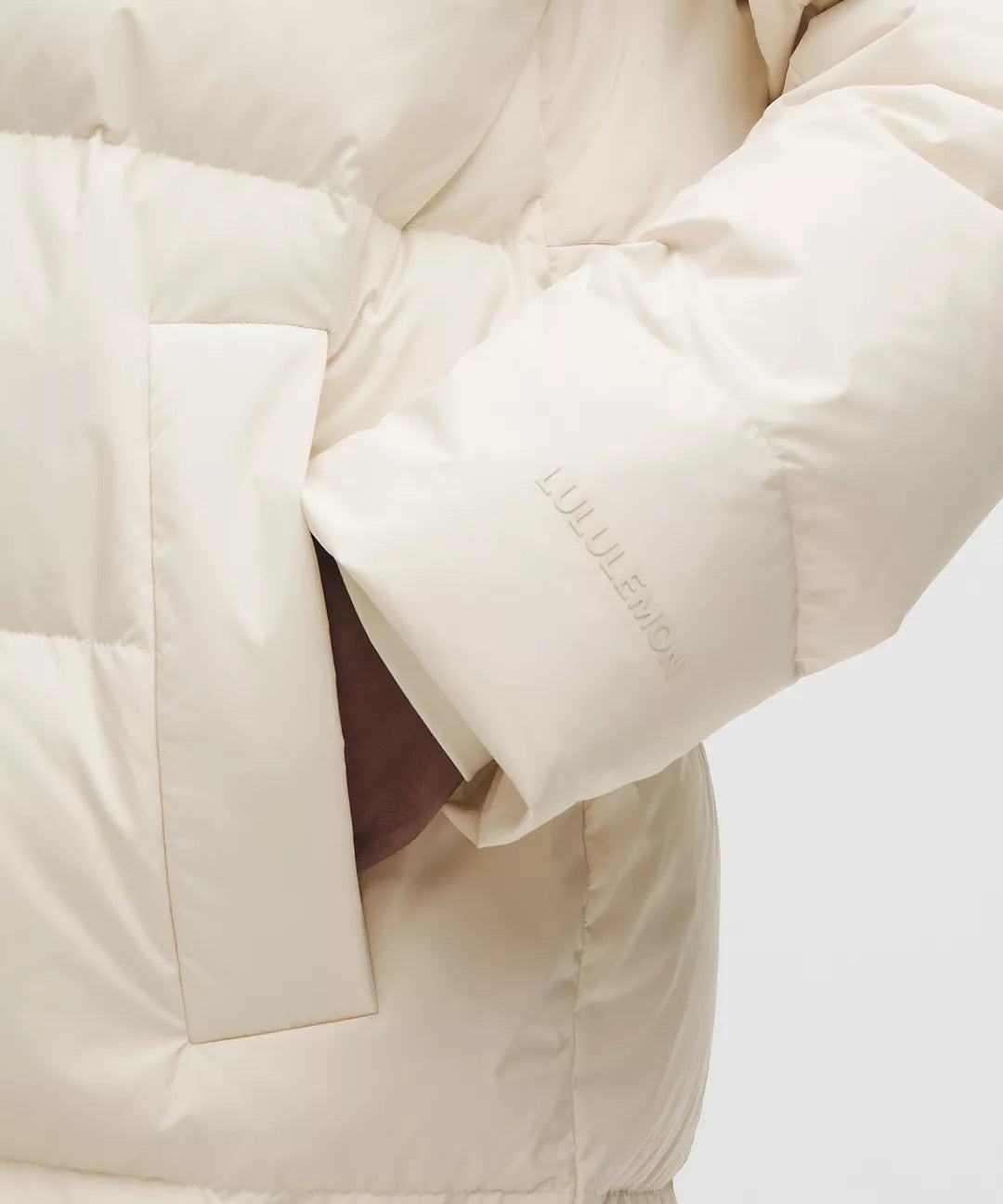 Lululemon Women's Wunder Puff 600-Down-Fill Long Jacket-Light Ivory