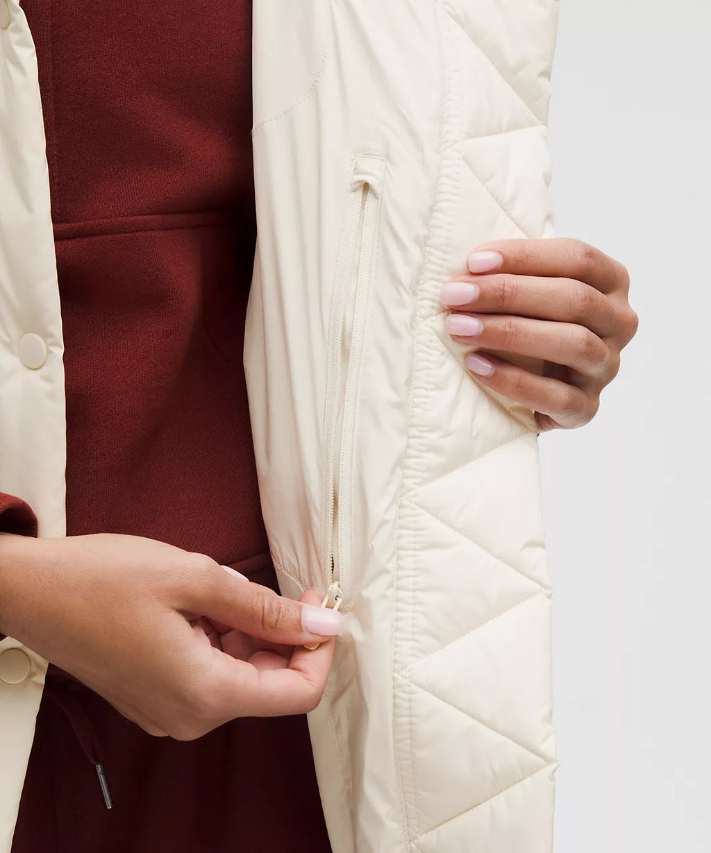 Lululemon Wunder Puff 600-Down-Fill Mid-Length Vest-Light Ivory