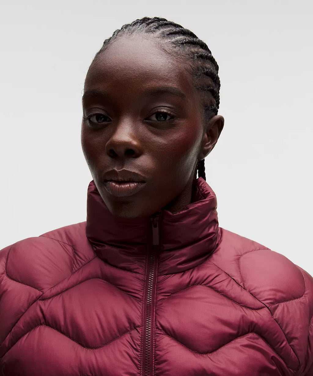Lululemon Featherweight 900-Down-Fill Quilted Jacket-Burgundy Bay
