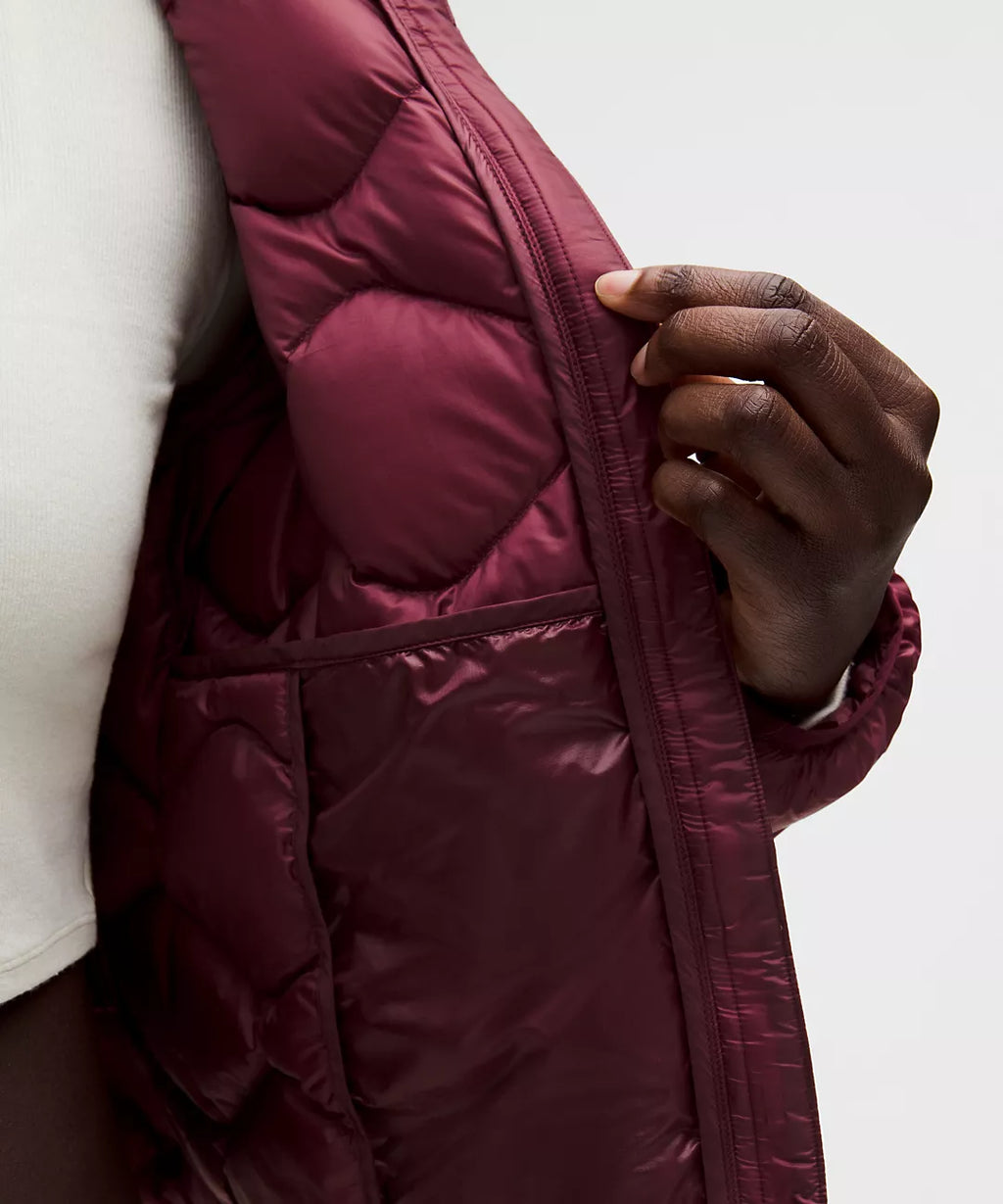 Lululemon Featherweight 900-Down-Fill Quilted Jacket-Burgundy Bay