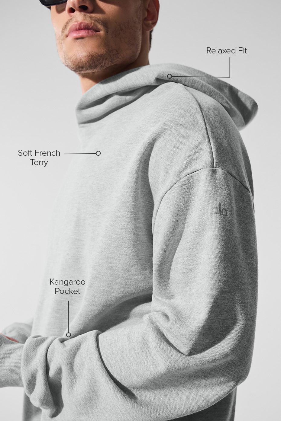 Alo Yoga Men's Chill Hoodie  -  Athletic Heather Grey