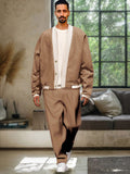 Lässig Farbe Block Jacke Set