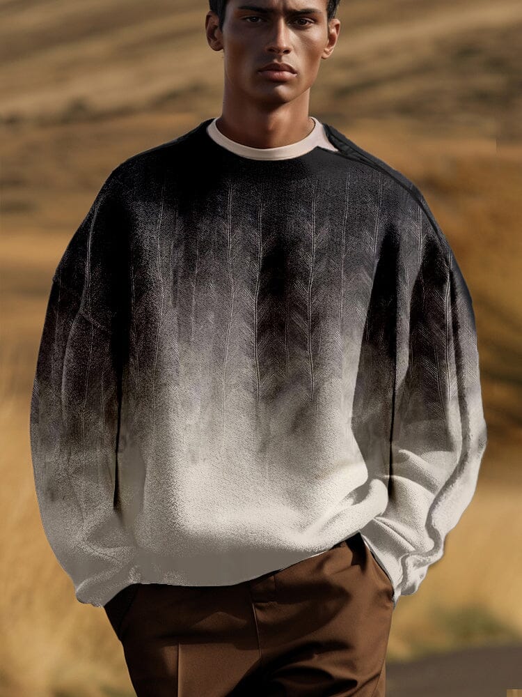 Stylish Gradient Sweathemd with Shoulder Zip