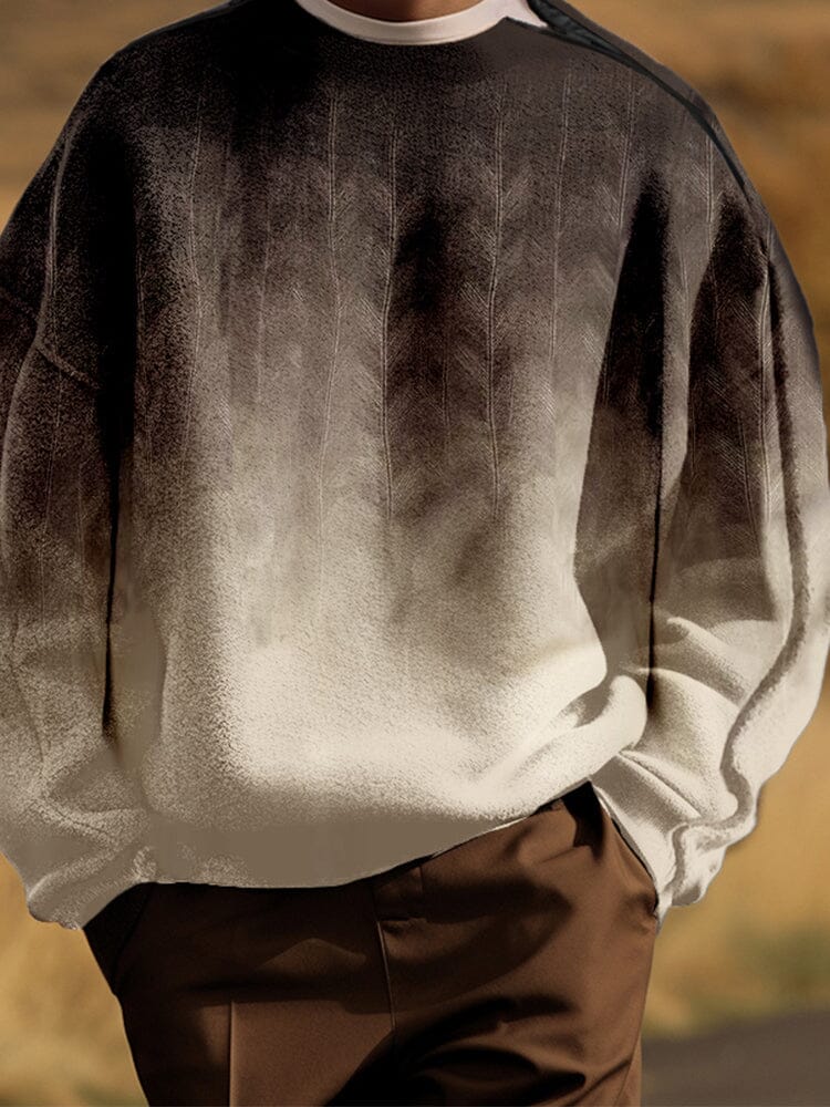 Stylish Gradient Sweathemd with Shoulder Zip