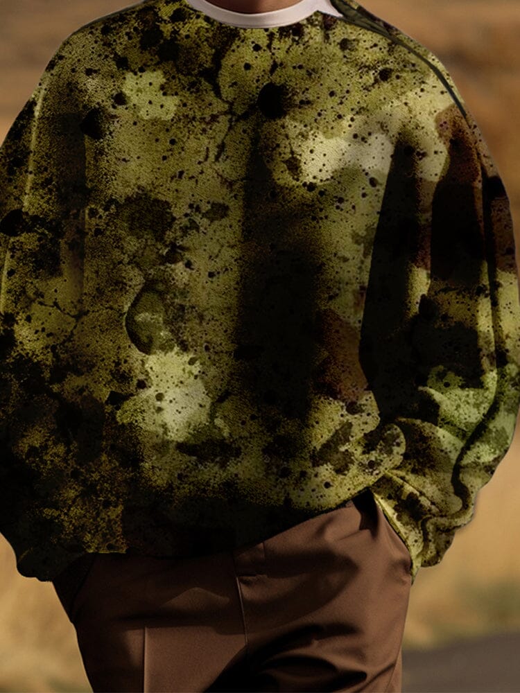 Lässig Camo Sweathemd with Shoulder Zip