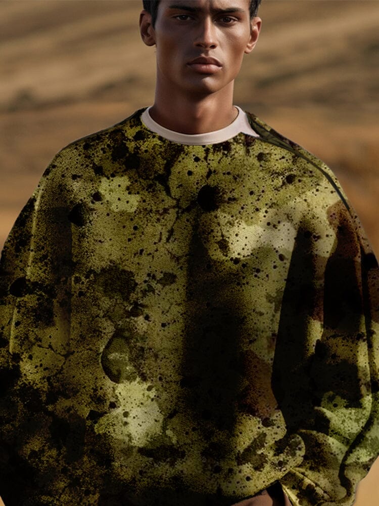 Lässig Camo Sweathemd with Shoulder Zip