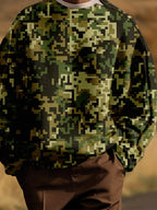 Lässig Camo Sweathemd with Shoulder Zip
