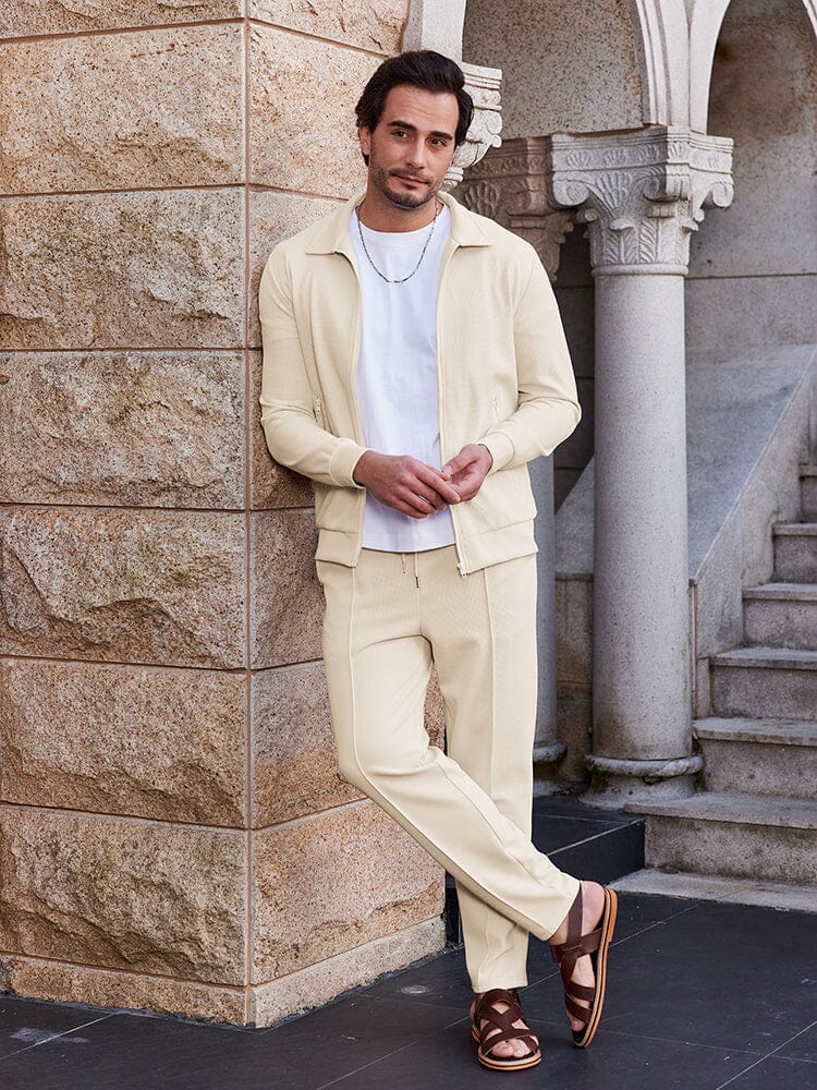 Lässig Soft Waffle Jacke Set