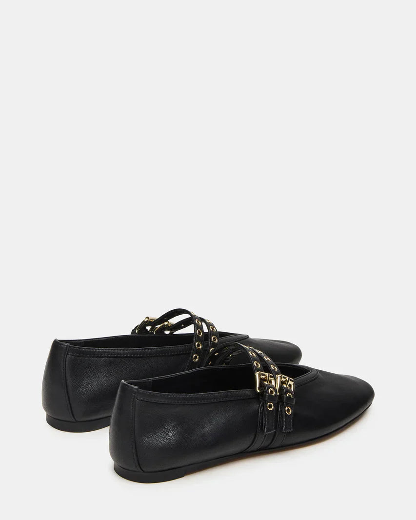 Steve Madden Lydiaa Black Leather  -   BLACK LEATHER