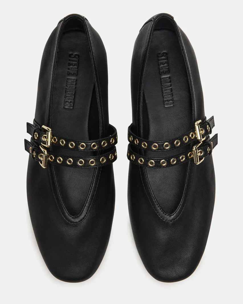 Steve Madden Lydiaa Black Leather  -   BLACK LEATHER