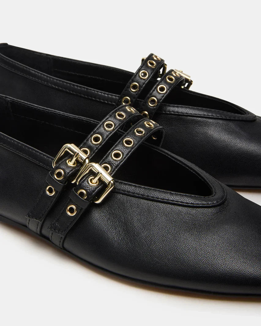 Steve Madden Lydiaa Black Leather  -   BLACK LEATHER
