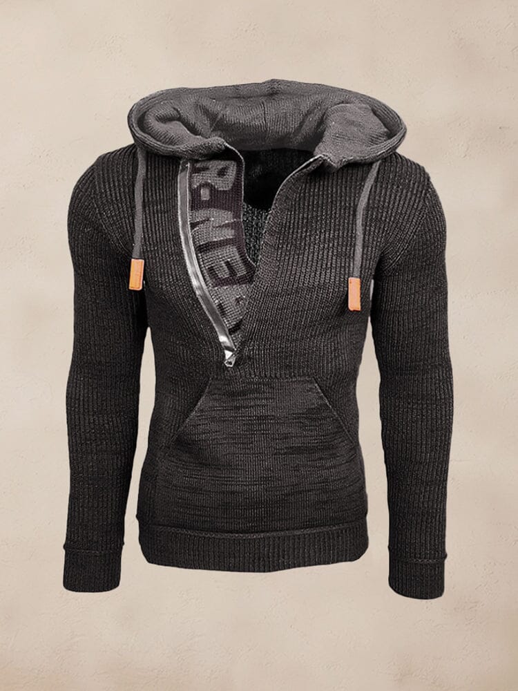 Stylish Splicing Knit Jumper Hoodie