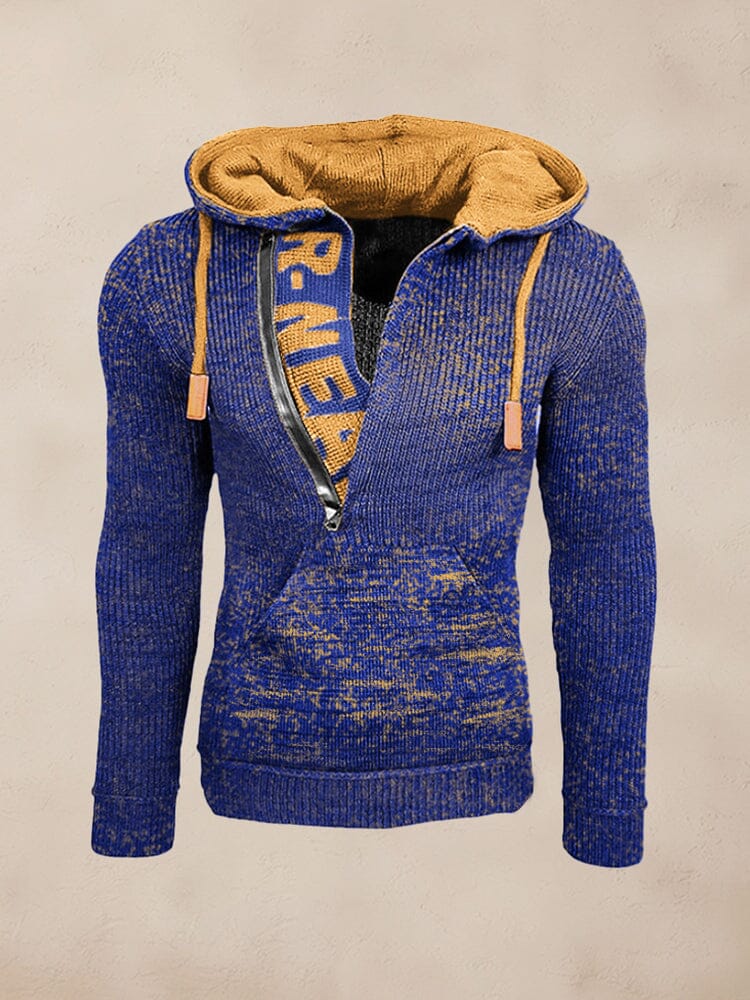 Stylish Splicing Knit Jumper Hoodie