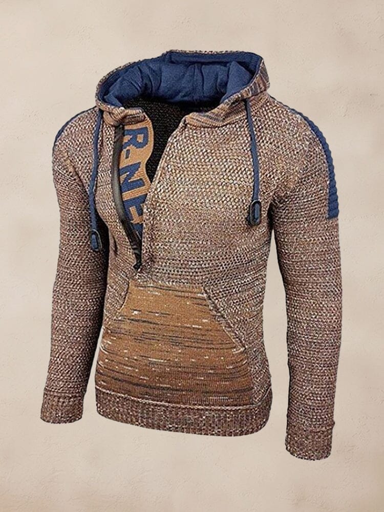 Stylish Splicing Knit Pullover Kapuzenpullover