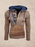 Stylish Splicing Knit Pullover Kapuzenpullover
