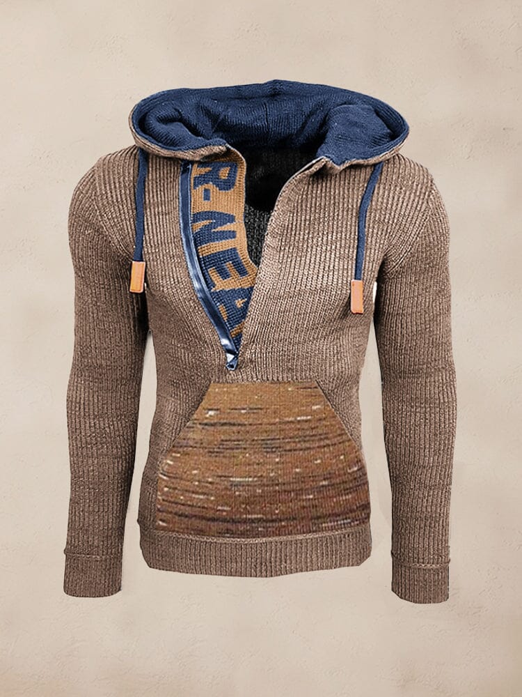 Stylish Splicing Knit Pullover Kapuzenpullover