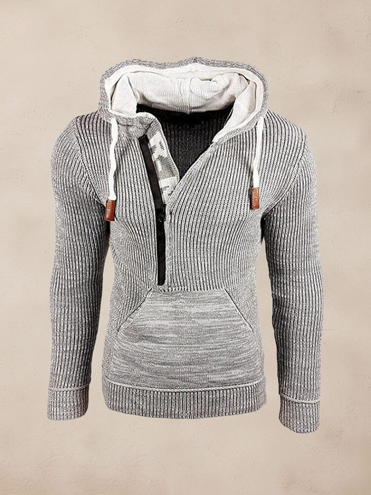 Stylish Splicing Knit Jumper Hoodie