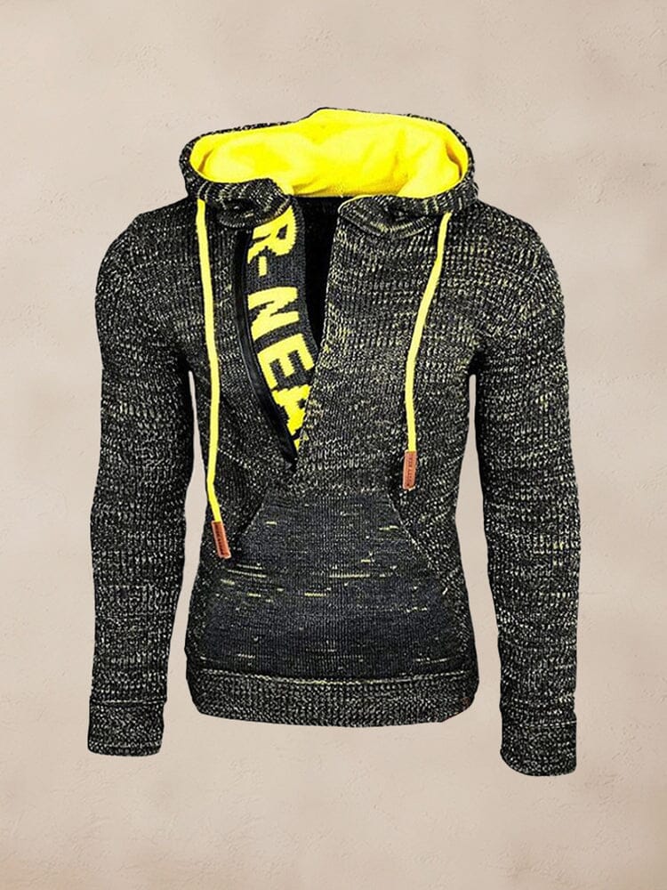 Stylish Splicing Knit Jumper Hoodie