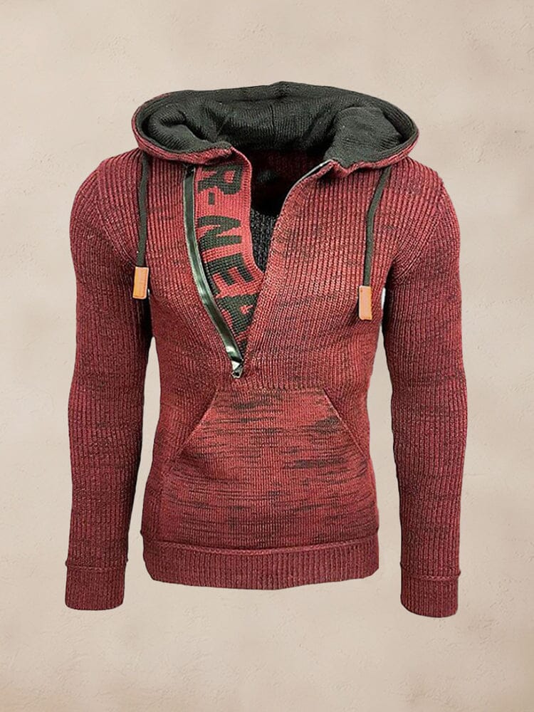 Stylish Splicing Knit Jumper Hoodie
