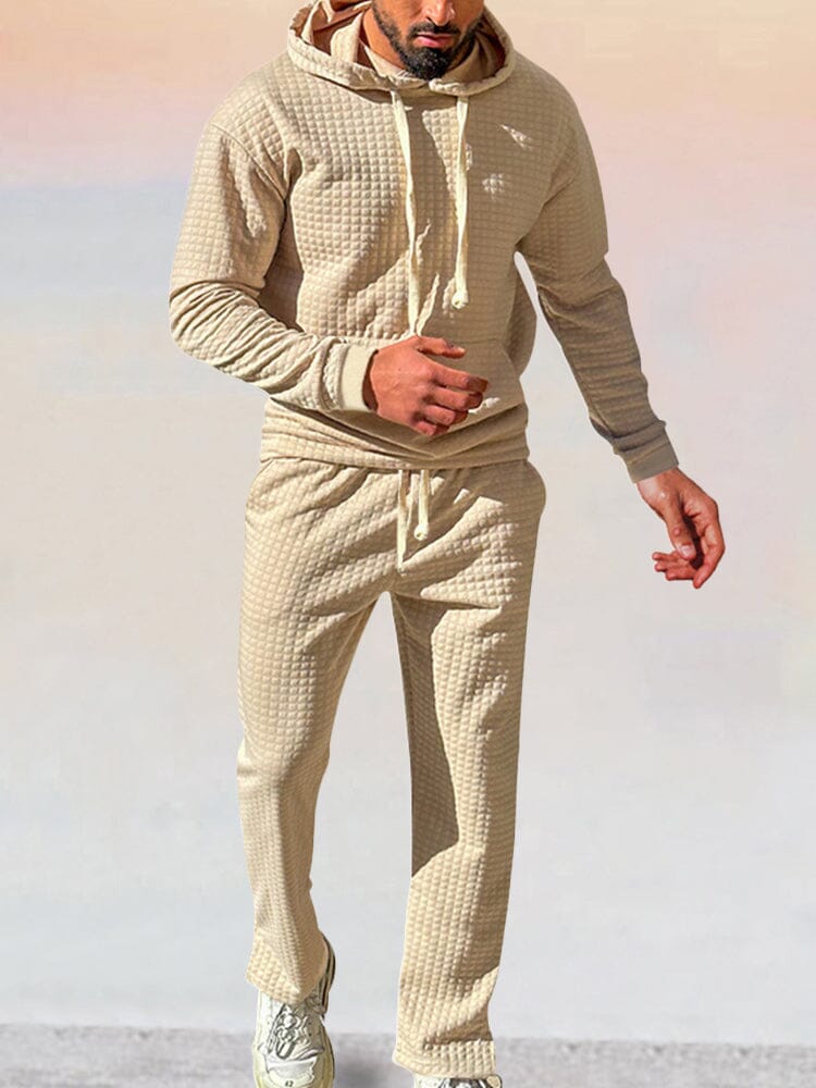 Stylish Athleisure Waffle Kapuzenpullover Set
