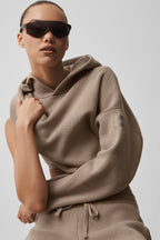 Alo Yoga Women's Scholar Hooded Sweater  -  Gravel