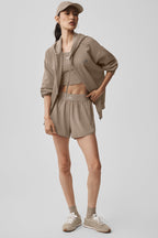 Alo Yoga Accolade Full Zip Hoodie  -  Gravel