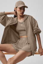 Alo Yoga Accolade Full Zip Hoodie  -  Gravel